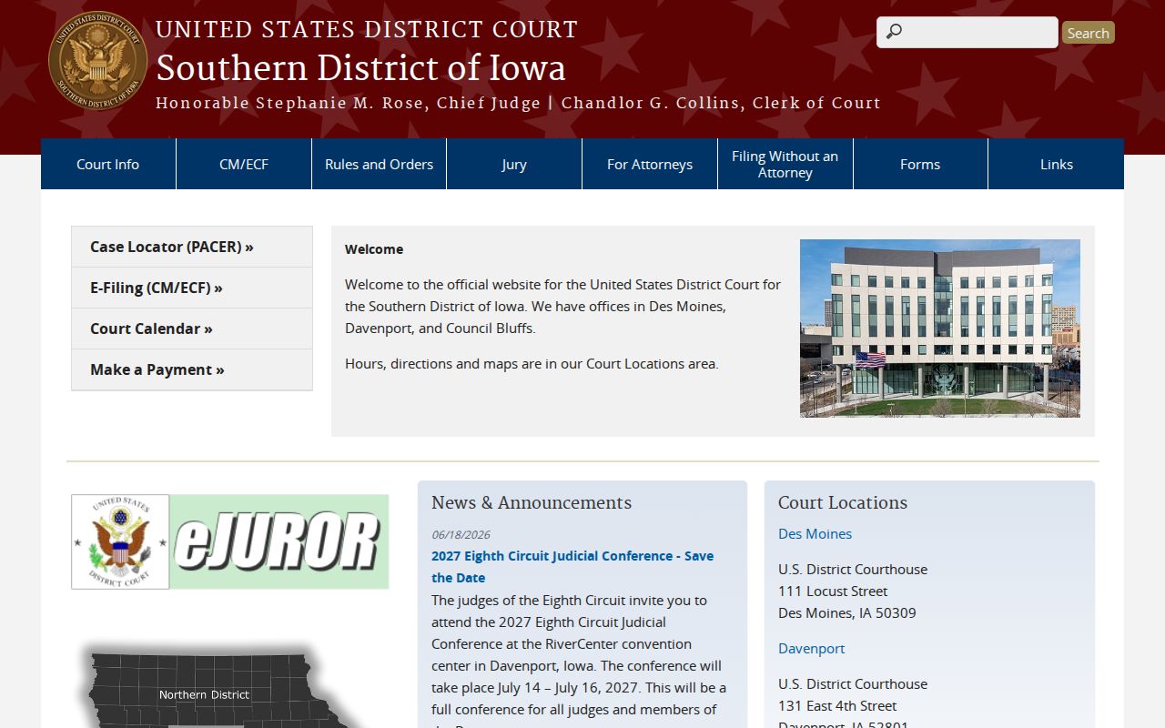 Dallas County criminal records Southern District of Iowa court