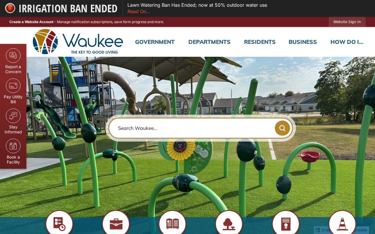 Waukee city government website for current police records routing